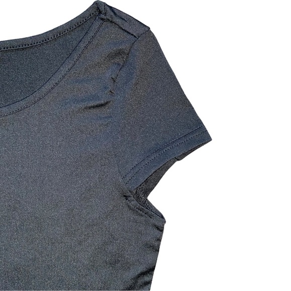 Black Spandex Form Fitting Cap Sleeve T-Shirt Dress XS NEW - Picture 4 of 9